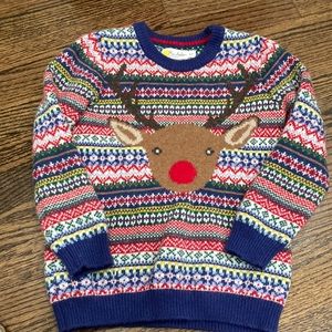 Mini Biden Fair Isle Unisex Reindeer Sweater Size 6-7